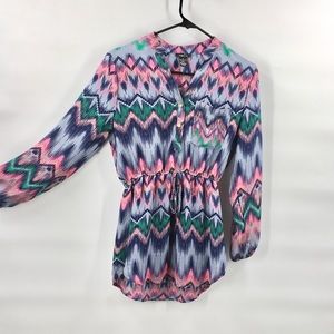 Rue21 Abstract Boho Tunic Easy Care Top S